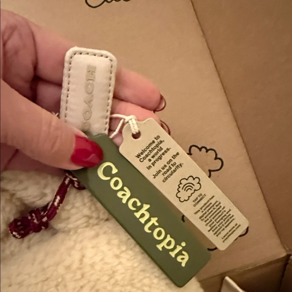 🤎Coach NWT‎ Ivory Limited Edition Coachtopia Fuzzy Heart Bag in Sherpa